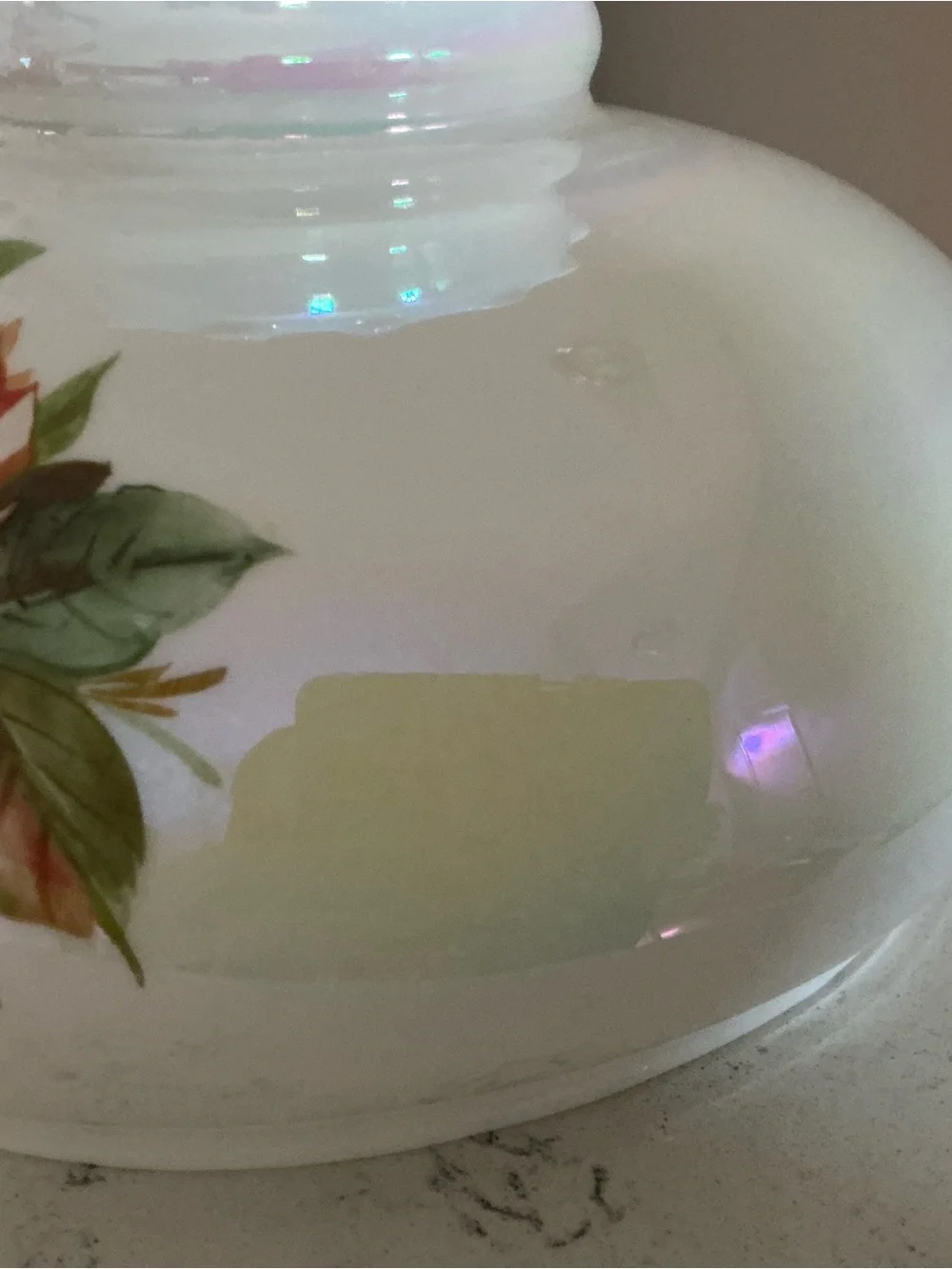 Vintage Gone With The wind style hurricane lamp shade hand painted 12” floral